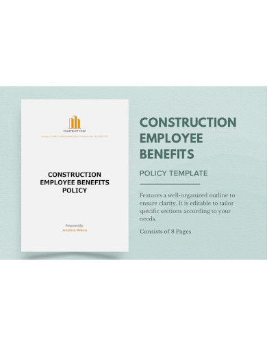 construction employee benefits policy template
