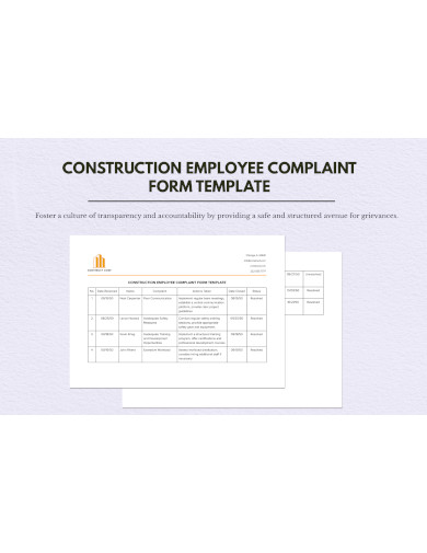 construction employee complaint form