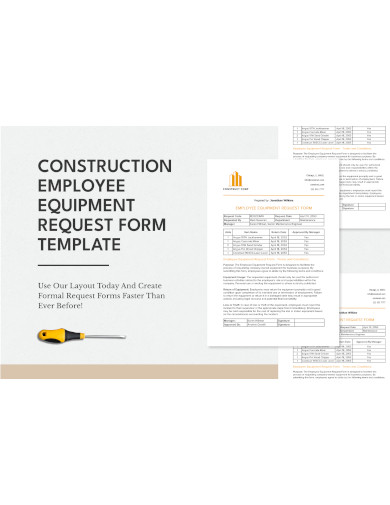 construction employee equipment request form