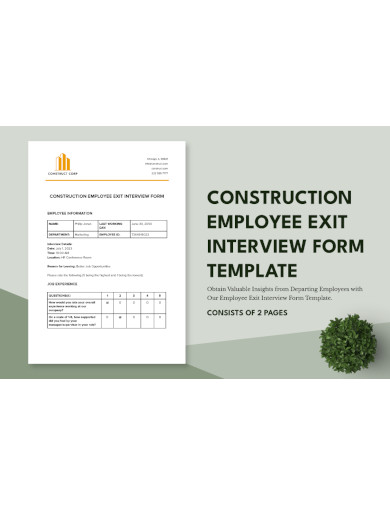 construction employee exit interview form template