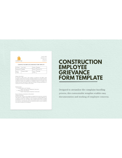 construction employee grievance form