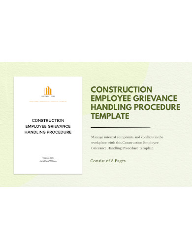 construction employee grievance handling procedure template