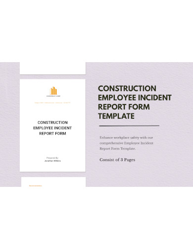 construction employee incident report form template