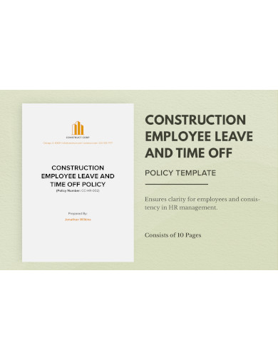 construction employee leave and time off policy template