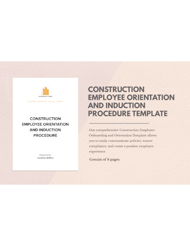 construction employee orientation and induction procedure template
