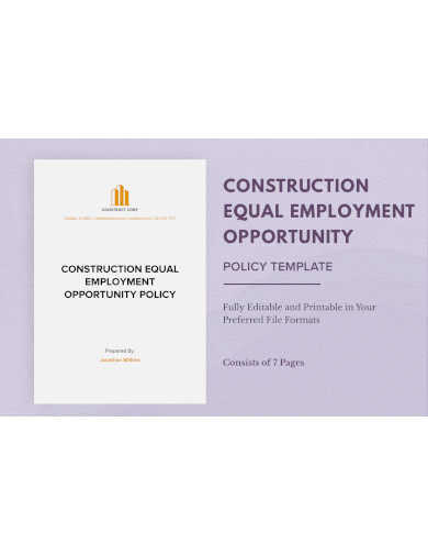 construction equal employment opportunity policy template