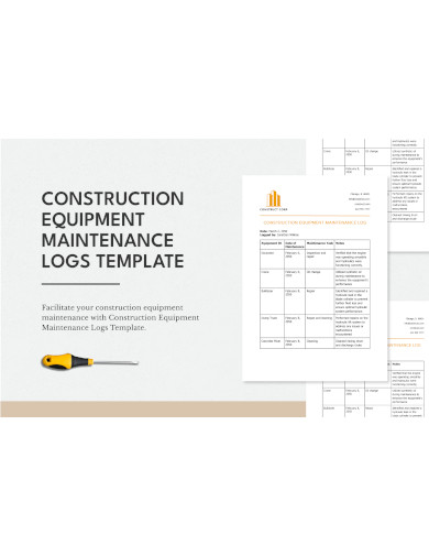 construction equipment maintenance log template