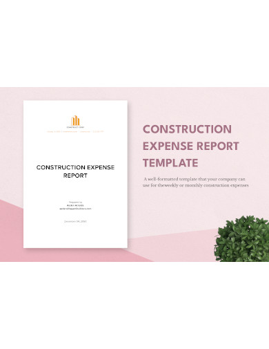 construction expense report template