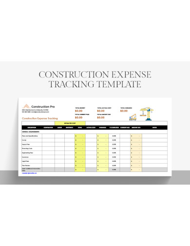construction expense tracking template
