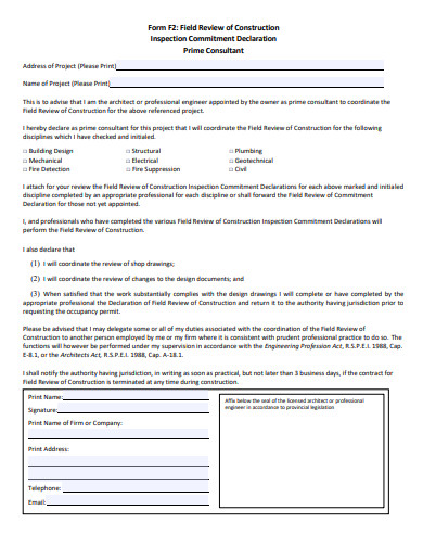 construction field review form template