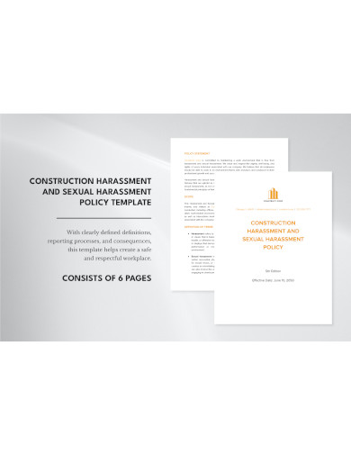 construction harassment and sexual harassment policy template