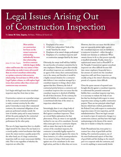 construction inspection legal issues template