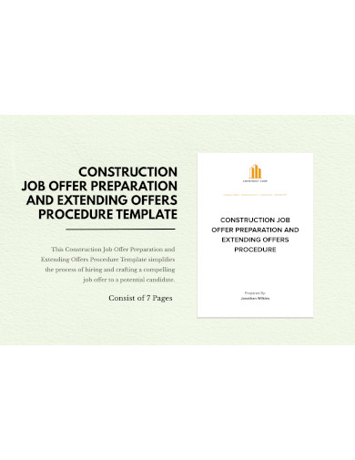 construction job offer preparation and extending offers procedure template