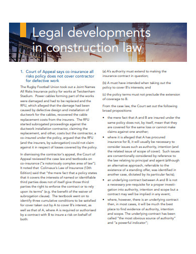 construction law legal development template
