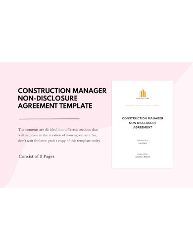 construction manager non disclosure agreement template