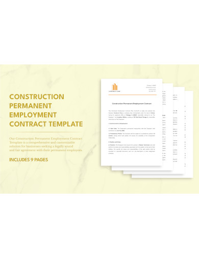 construction permanent employment contract template