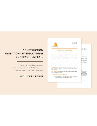 construction probationary employment contract template