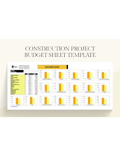 construction project budget sheet template