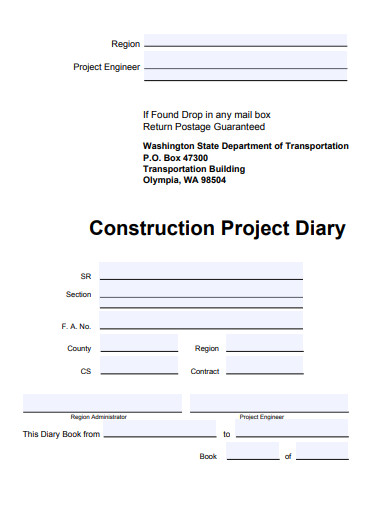 construction project diary template