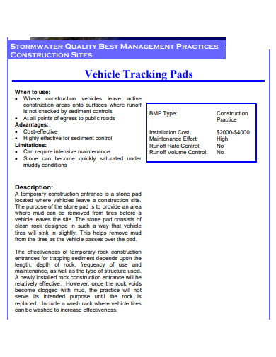 construction sites vehicle tracking template