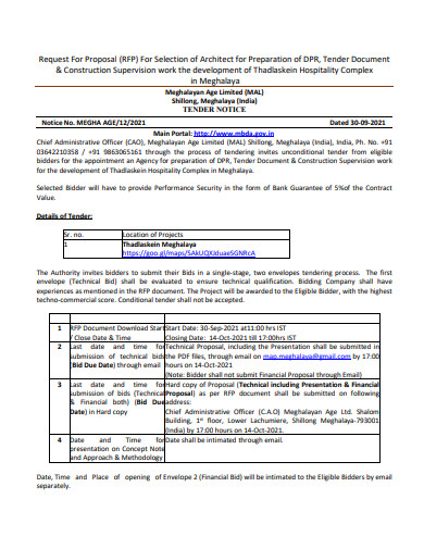construction supervision work request for proposal template