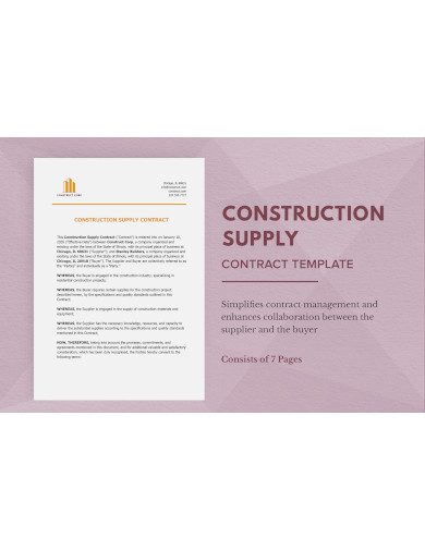 construction supply contract template