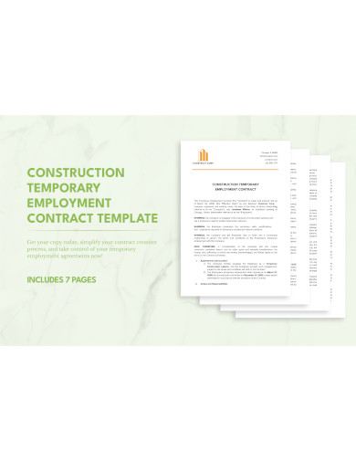 construction temporary employment contract template