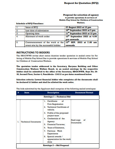 construction workers request for quotation template
