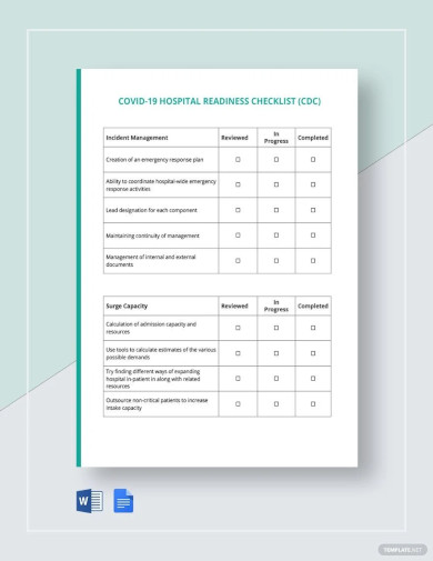 covid 19 hospital readiness checklist
