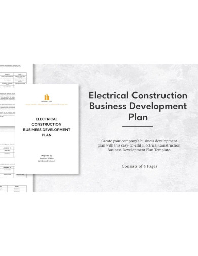 electrical construction business development plan template