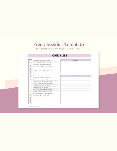 formal checklist template