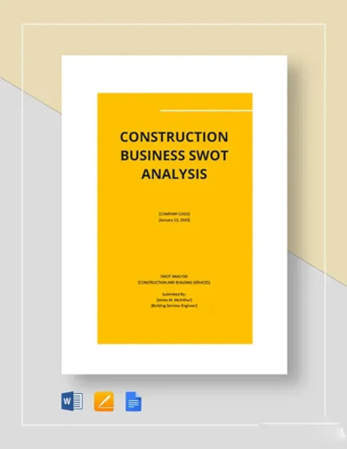 free construction business swot analysis template
