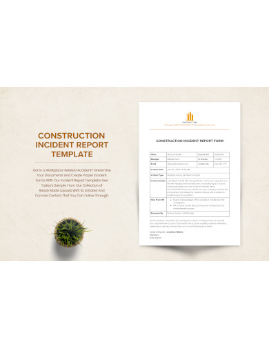 free construction incident report template