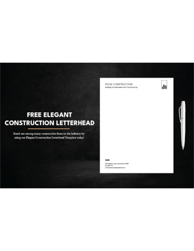 free elegant construction letterhead template