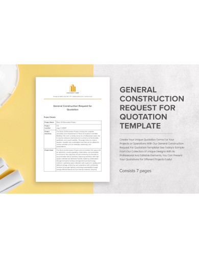 general construction request for quotation template