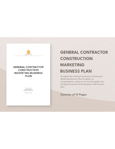 general contractor construction marketing business plan template