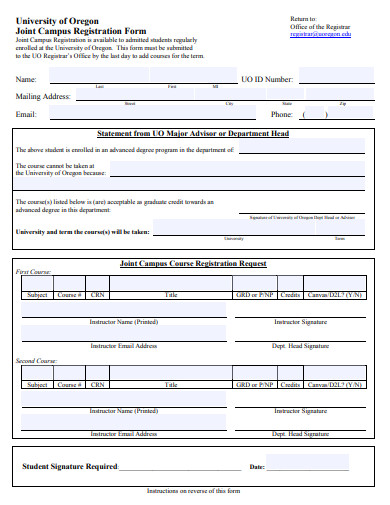joint campus registration form template