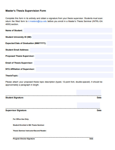 masters thesis supervision form template