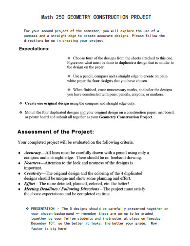 math geometry construction project template