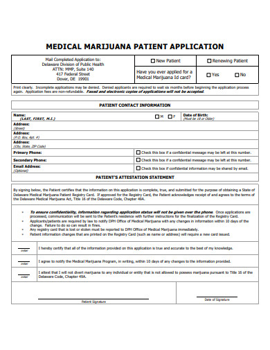 medical patient application template