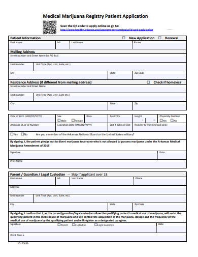 medical registry patient application template