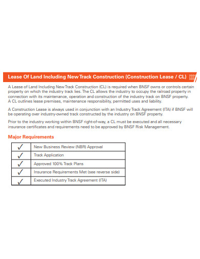 new track construction lease template