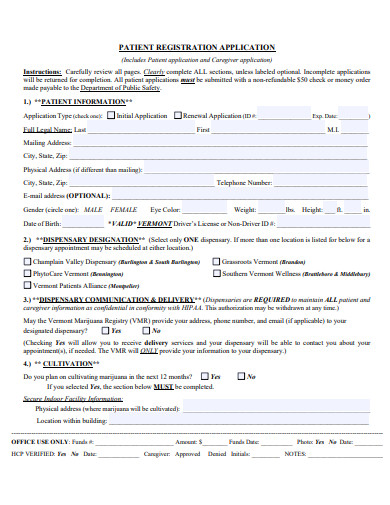 patient registration application template