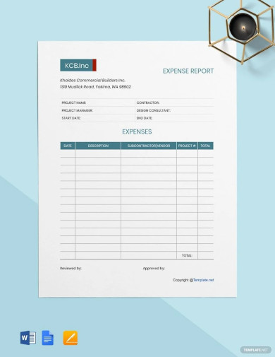 printable construction expense template