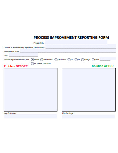 process improvement reporting form template