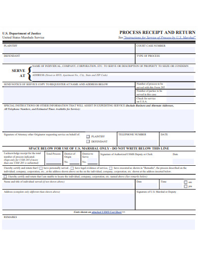 process receipt and return form template
