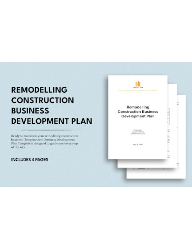 remodelling construction business development plan template