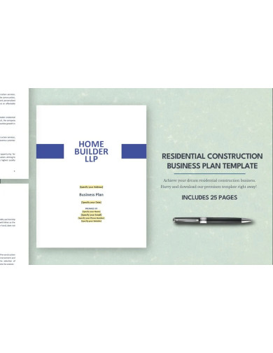 residential construction business plan template