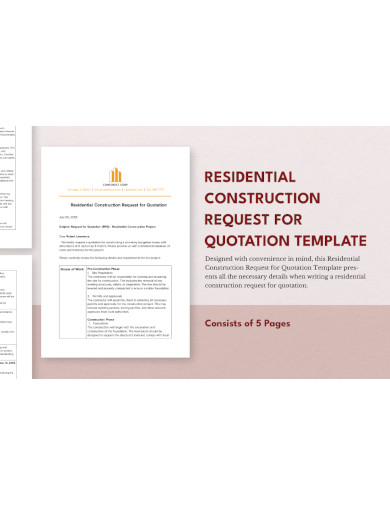 residential construction request for quotation template