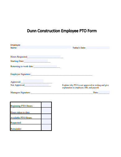 sample construction employee form template